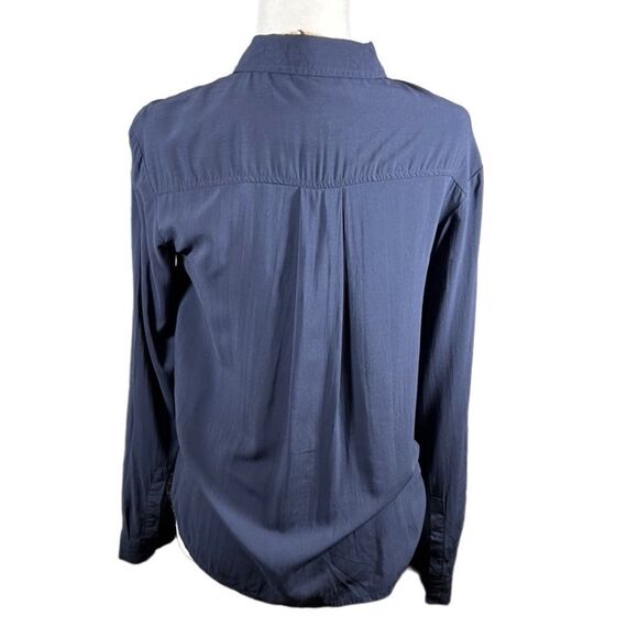 Michael Kors button down tie blouse navy blue size XS - Picture 4 of 12